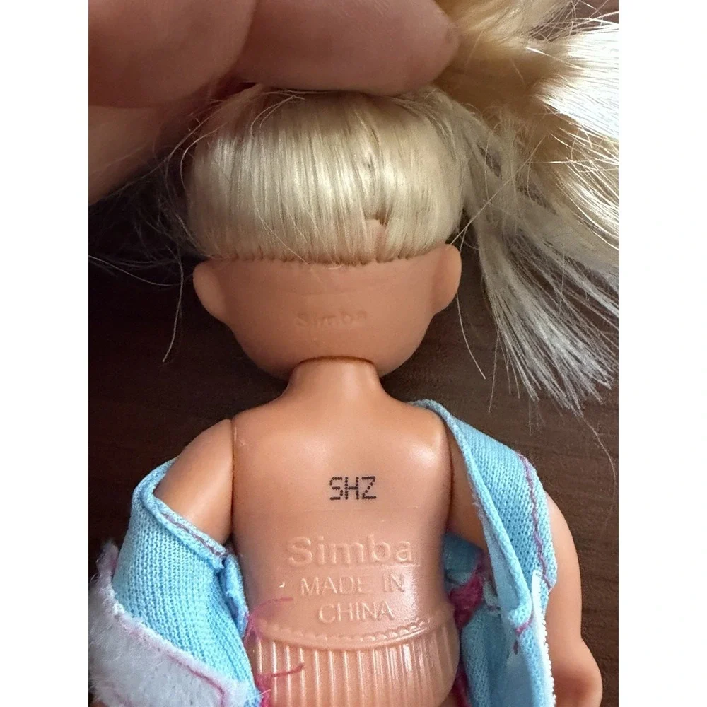 Vintage Simba Blonde Baby Posable Doll 4.5